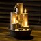 Indoor Tabletop Tiered Water Fountain Featuring 3 Candles for Desktop and Table, 11", Brown